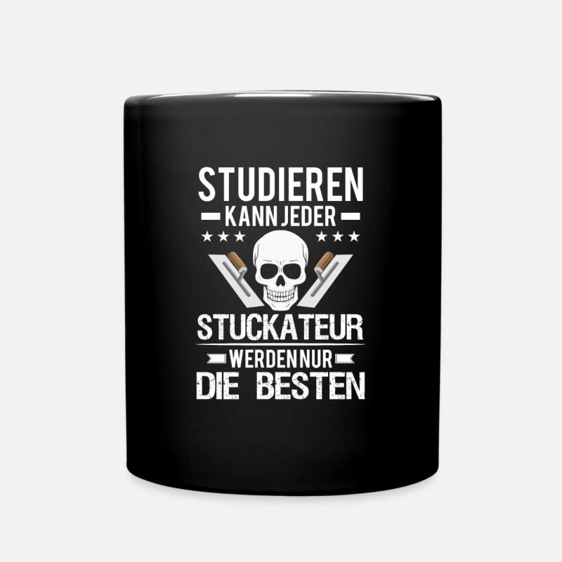 Stuckateur Verputzer Spachtel Gipser - Tasse einfarbig - Schwarz