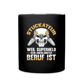 Stuckateur Verputzer Spachtel - Tasse einfarbig - Schwarz - Vorne