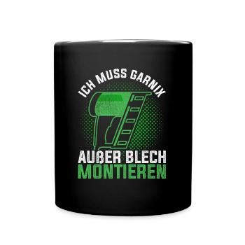 Spengler montieren Klempner Installateur - Tasse einfarbig - Schwarz - Vorne