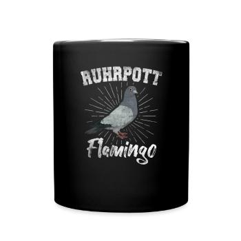 Tauben Ruhrpott Flamingo Taube Taubenzüchter - Tasse einfarbig - Schwarz - Vorne