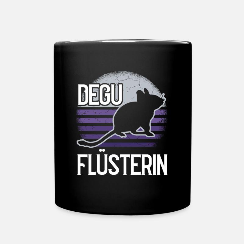 Degu Flüsterin Spruch Nagetier - Tasse einfarbig - Schwarz