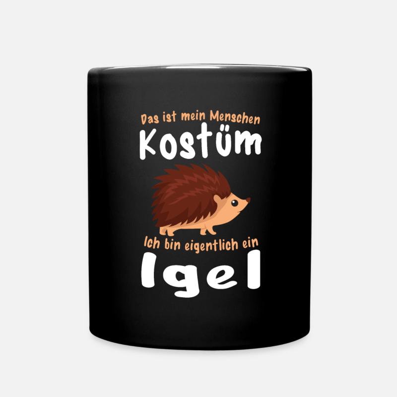 Igel Menschen Kostüm Lustiges Stacheltier - Tasse einfarbig - Schwarz