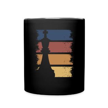 Schach König Schachbrett Vintage Retro Schachspiel - Tasse einfarbig - Schwarz - Vorne