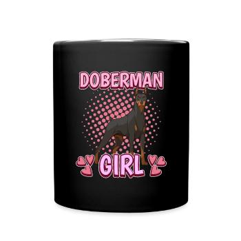 Dobermann Doberman Girl - Mug uni - noir - Devant