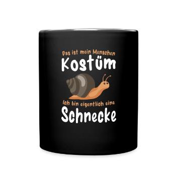 Schnecke Menschen Kostüm Lustige Schnecken - Tasse einfarbig - Schwarz - Vorne