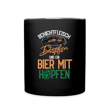 Dutch Oven Schichtfleisch Dopfen Feuertopf - Tasse einfarbig - Schwarz - Vorne