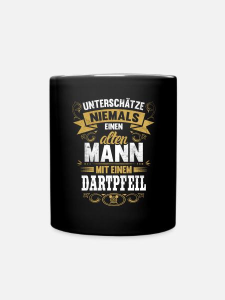 Dart Dartpfeil Dartspieler Darts Spruch Männer - Tasse einfarbig - Schwarz
