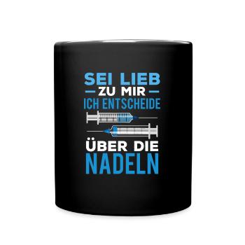 Medizinische Fachangestellte Arzthelferin sei lieb - Tasse einfarbig - Schwarz - Vorne