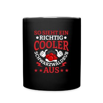 Schwarzwaldbub Schwarzwald Schwarzwälder - Tasse einfarbig - Schwarz - Vorne