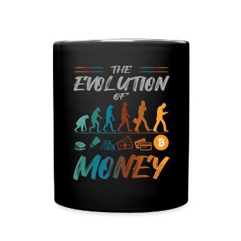 The Evolution Of Money Bitcoin Kryptowährung - Tasse einfarbig - Schwarz - Vorne