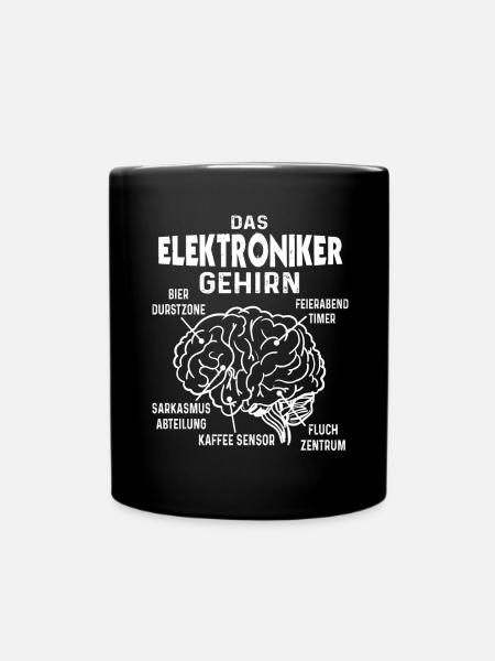 Elektroniker Gehirn Elektro Lustiger Elektriker - Tasse einfarbig - Schwarz