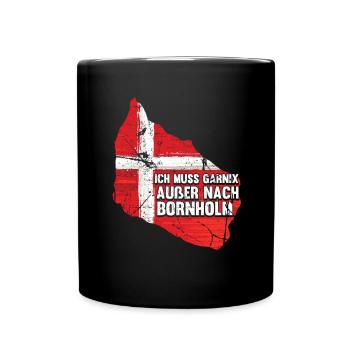 Dänemark Flagge Skandinavien Bornholm - Tasse einfarbig - Schwarz - Vorne
