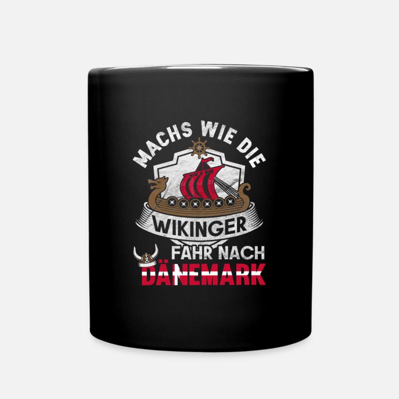 Dänemark fahren Flagge Skandinavien Wikinger - Tasse einfarbig - Schwarz