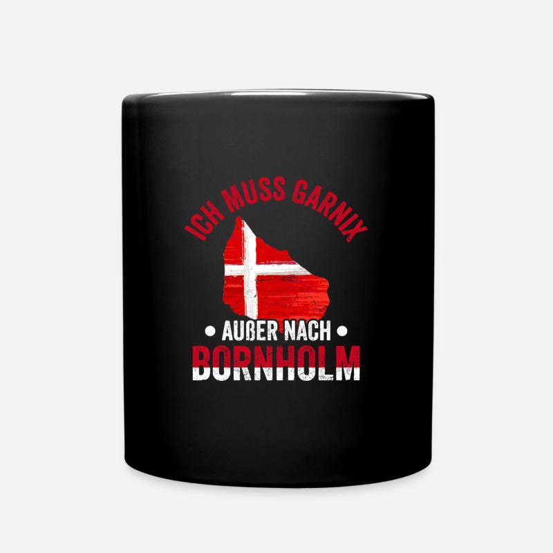 Dänemark Flagge Skandinavien Bornholm - Tasse einfarbig - Schwarz