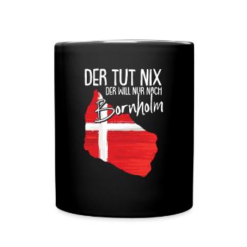 Dänemark Flagge Skandinavien Bornholm - Tasse einfarbig - Schwarz - Vorne