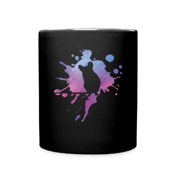 Rat Domestic Rat Splashes of Color Rodent Rats - Full Colour Mug - black - Front