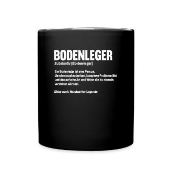 Bodenleger Definition Handwerker Fliesenleger - Tasse einfarbig - Schwarz - Vorne