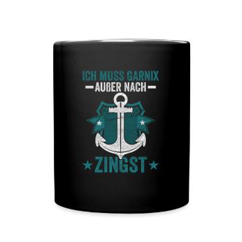 Zingst Ostsee Fischland - Tasse einfarbig - Schwarz - Vorne