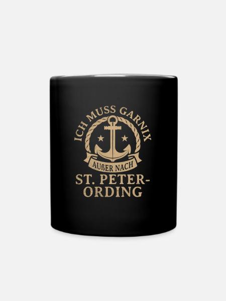 St. Peter-Ording Nordfriesland Seebad - Tasse einfarbig - Schwarz