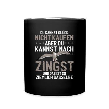Zingst Sehnsucht Ostsee Fischland Möwe - Tasse einfarbig - Schwarz - Vorne
