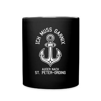 St. Peter-Ording Nordfriesland Seebad - Tasse einfarbig - Schwarz - Vorne