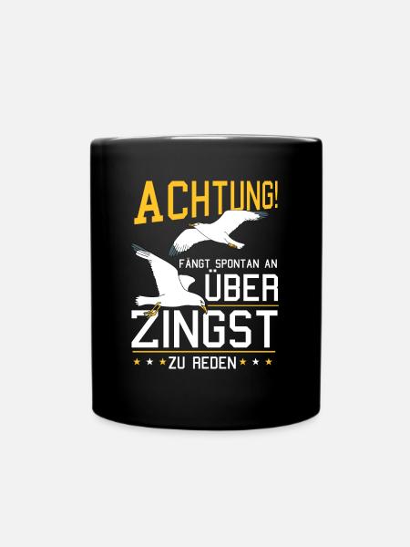 Redet über Zingst Ostsee Fischland Möwe - Tasse einfarbig - Schwarz