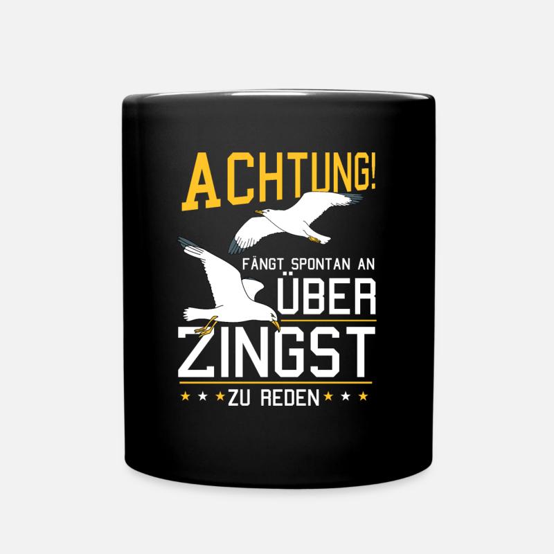 Redet über Zingst Ostsee Fischland Möwe - Tasse einfarbig - Schwarz