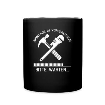 Klempner Montage Ladebalken Handwerker Spengler - Tasse einfarbig - Schwarz - Vorne