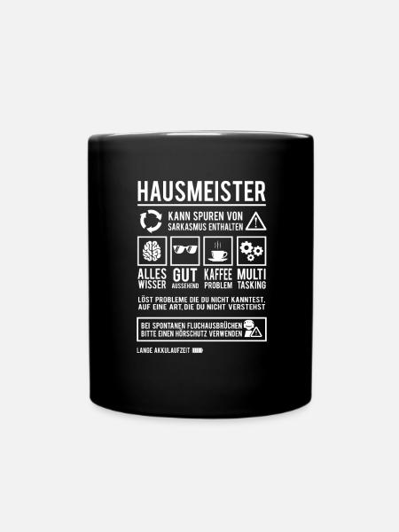 Hausmeister Lustiges Hauswart Facility Manager - Tasse einfarbig - Schwarz