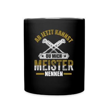 Installateur Meister bestanden Heizungsbauer Heizu - Tasse einfarbig - Schwarz - Vorne