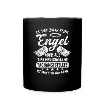 Tiermedizinische Fachangestellte Engel Tierarzt - Tasse einfarbig - Schwarz - Vorne