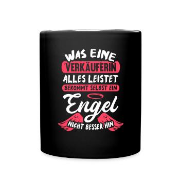 Verkäuferin Engel Einzelhandelskauffrau Kauffrau - Tasse einfarbig - Schwarz - Vorne