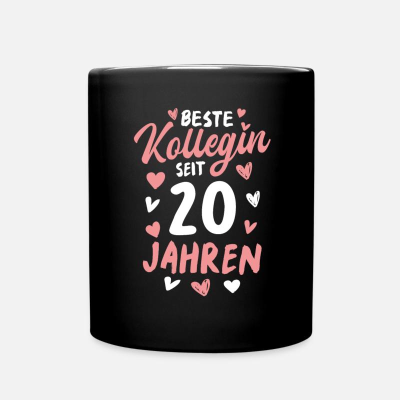 Beste Kollegin 20 Jahre Jubiläum Arbeitskollegin - Tasse einfarbig - Schwarz