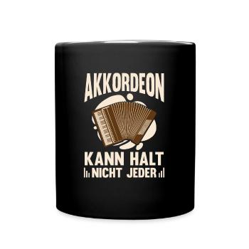 Akkordeon kann nicht jeder Ziehharmonika Harmonika - Tasse einfarbig - Schwarz - Vorne
