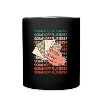 Schafkopf Flüsterer Schafkopfen - Tasse einfarbig - Schwarz - Vorne