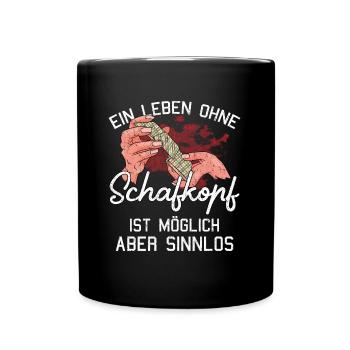 Ein Leben ohne Schafkopf Kartenspiel Schafkopfen - Tasse einfarbig - Schwarz - Vorne