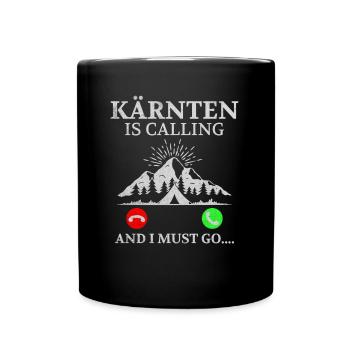 Kärnten ruft Österreich Alpen Berge - Tasse einfarbig - Schwarz - Vorne