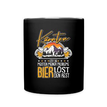 Kärnten und Bier Berge Österreich - Tasse einfarbig - Schwarz - Vorne