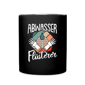Retro Abwasser Flüsterer Abwassertechniker - Tasse einfarbig - Schwarz - Vorne