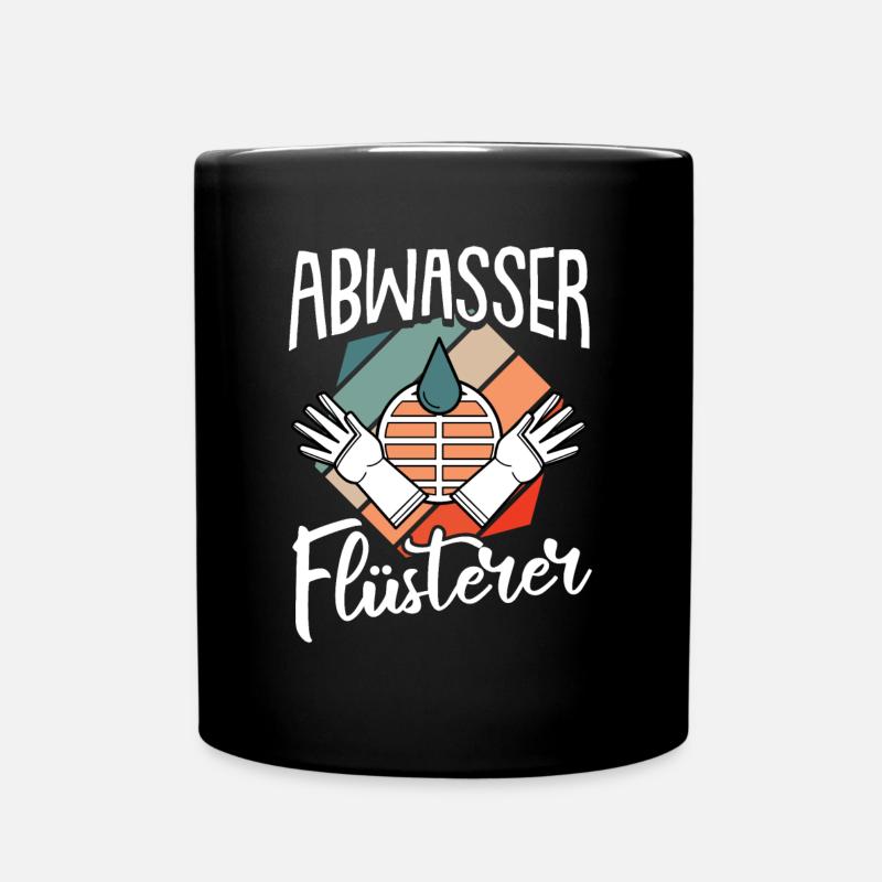 Retro Abwasser Flüsterer Abwassertechniker - Tasse einfarbig - Schwarz
