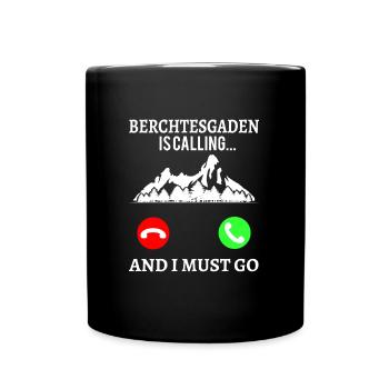 Watzmann Gipfel Berchtesgaden ruft Wandern - Tasse einfarbig - Schwarz - Vorne