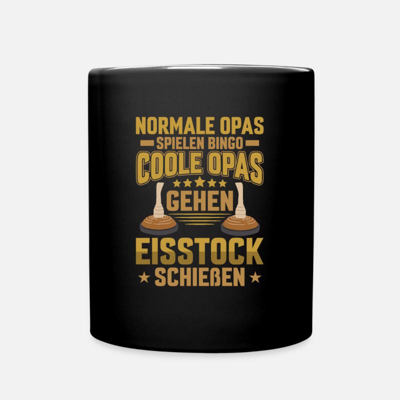 Eisstockschießen coole Opas Stockschießen Eisstock - Tasse einfarbig - Schwarz