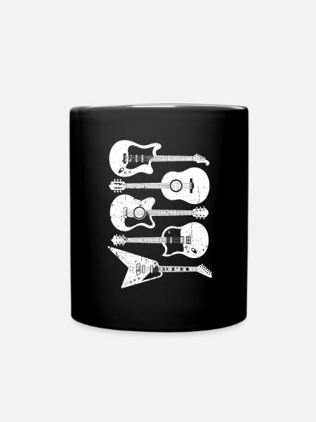 Retro Gitarren Gitarrist Vintage Gitarristen - Tasse einfarbig - Schwarz