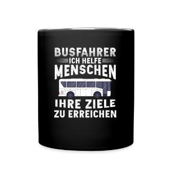 Busfahrer helfe Menschen Ziele zu erreichen Bus - Tasse einfarbig - Schwarz - Vorne