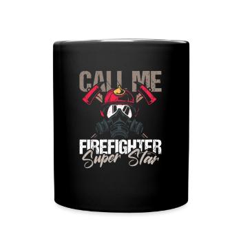 firefighter firefighter firefighter firefighter volunteer - Full Colour Mug - black - Front