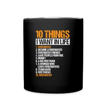 firefighter firefighter firefighter firefighter volunteer - Full Colour Mug - black - Front