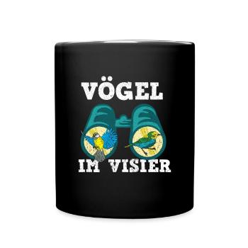 Birds watching binoculars Ornithology - Full Colour Mug - black - Front