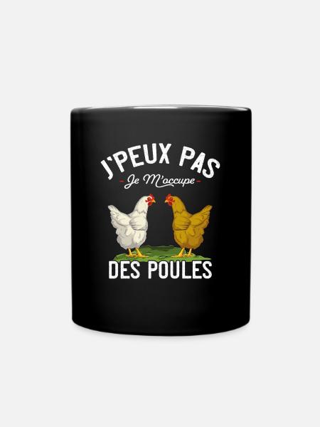 Poule Jardin J'Peux Pas Je M'occupe Des Poules - Mug uni - noir