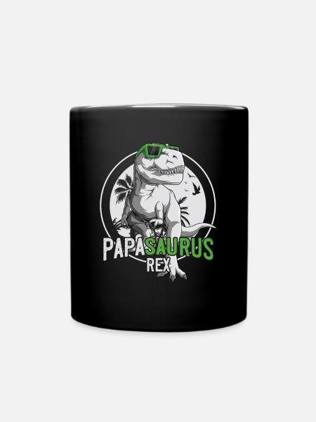 Papasaurus Papa Dinosaure Cadeau Fête Des Pères - Mug uni - noir