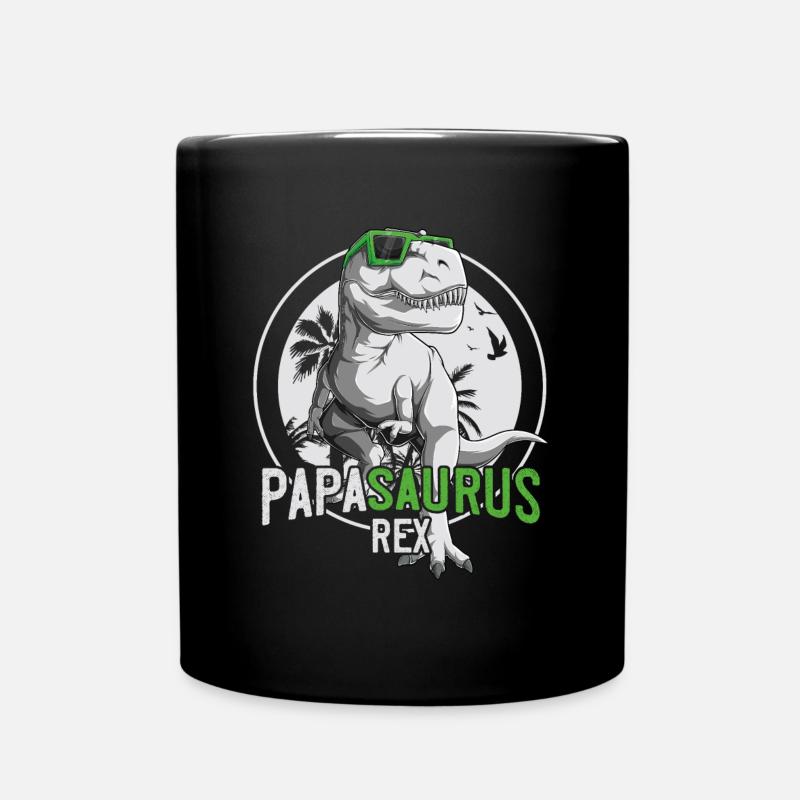 Papasaurus Papa Dinosaure Cadeau Fête Des Pères - Mug uni - noir